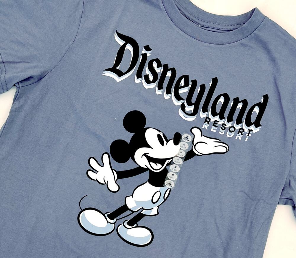 Disneyland Resort Classic Mickey Blue Grey Unisex T-shirt - Size Large - NWT